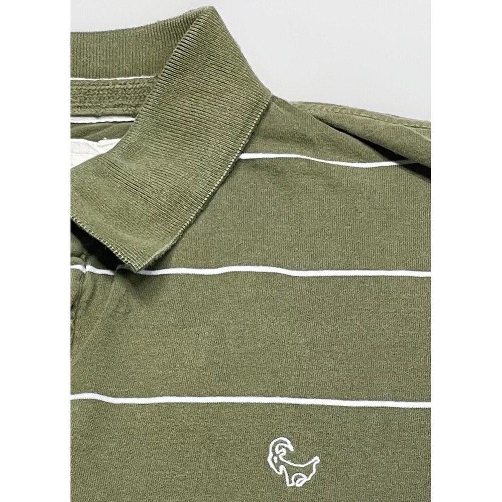Old Khaki polo shirts Mens size large Green Stripe‎ regular fit cotton Australia